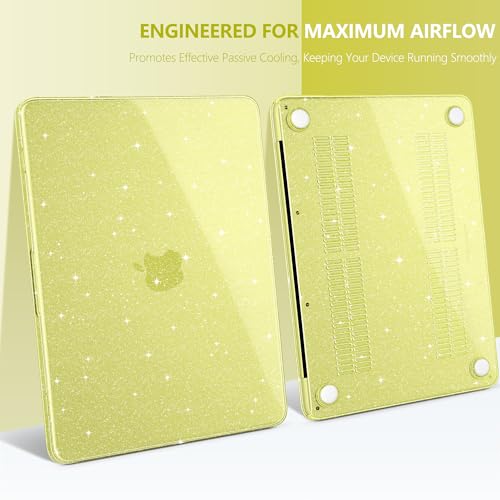 Batianda StarryMist Case for MacBook Neo 13 Inch 2026, Starry Citrus | 4-in-1 Bundle Subtle Glitter Mist Finish, Slim Lightweight Shell, Everyday Protection for MacBook Neo 13 Inch Model A3404 - color: Glitter‌ Citrus