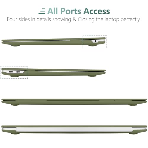 DONGKE Compatible with MacBook Air 13 inch Case 2021 2020 2019 2018 Release Model: M1 A2337 A2179 A1932, Hard Case Cover for MacBook Air 13 inch with Retina Display Touch ID - Avocado Green - color: Green