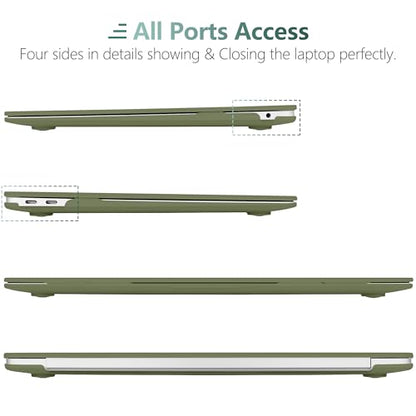 DONGKE Compatible with MacBook Air 13 inch Case 2021 2020 2019 2018 Release Model: M1 A2337 A2179 A1932, Hard Case Cover for MacBook Air 13 inch with Retina Display Touch ID - Avocado Green - color: Green