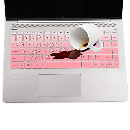 Keyboard Cover for HP Pavilion x360 14 & HP Laptop 14-dk 14m-dh 14-dq 14-fq 14-cd/ce/cf 14-dq0052dx 14-dq6014dx 14-dq0760dx 14-dq0040nr 14-fq0013dx 14-cf2112wm 14-dk0002dx 14m-dh0003dx 14m-cd0003dx - color: Gradual Pink