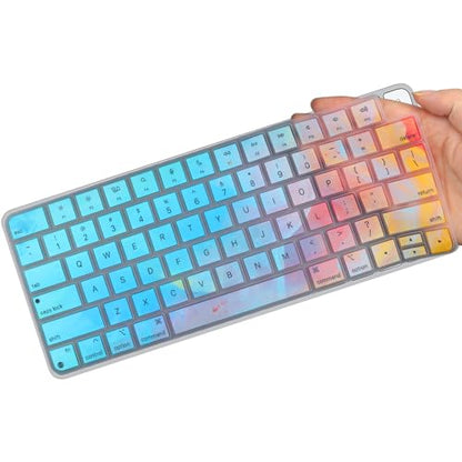 Colorful Keyboard Cover Skin for Apple Magic Keyboard A2449 A2450 MK293LL/A MK2A3LL/A, 2024/2023/2021 iMac All-in-One Desktop Keyboard, iMac 24 Inch with M4 /M3 /M1 Chip with Touch ID, US Layout - color: Colorful