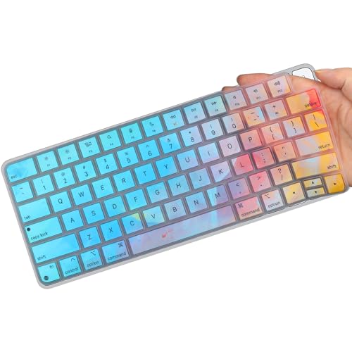 Colorful Keyboard Cover Skin for Apple Magic Keyboard A2449 A2450 MK293LL/A MK2A3LL/A, 2024/2023/2021 iMac All-in-One Desktop Keyboard, iMac 24 Inch with M4 /M3 /M1 Chip with Touch ID, US Layout - color: Colorful