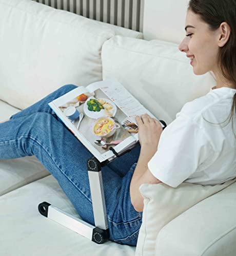 Extra Large Book Stand Adjustable for Bed Sofa, Multifunctional Laptop Holder with Page Clips, Ergonomic Multi Heights Angles, Cooking Stands Heavy Textbook Portable, Black, 19.5 x 10 inches - size: 19.5x10inches, style: 4 legs-Black