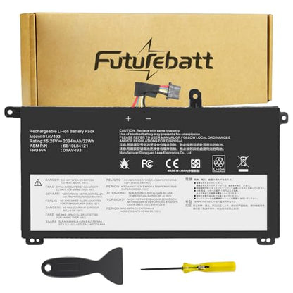 Futurebatt 00UR891 01AV493 SB10L84122 Laptop Battery Replacement for Lenovo ThinkPad T570 T580 P51S P52S Series 00UR890 00UR892 SB10L84121 SB10L84122 SB10L84123 - size: 01AV493 8.78 4.88 1.06in