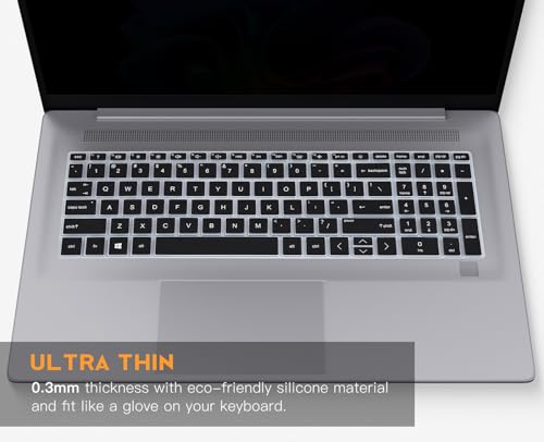 Keyboard Cover Skin for 17.3 HP Laptop 17-cn 17-cp Series 17t-cn400/cn300/cn200 17-cn3399nr 17-cp2199nr 17-cn5075cl 17-cp3155cl cp2025dx 17-cn3003dx 17-cn2083dx cn3327dx 17z-cp200/cp300, Black - color: Black