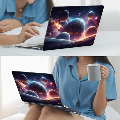 Mektron for 2026/2025/2024/2023 MacBook Air 15 INCH M5 A3448 /M4 A3241 /M3 A3114 /M2 A2941 Case, Printed Plastic Hard Shell Cover with 15.3" Liquid Retina Display Touch ID, Planets - color: Planets
