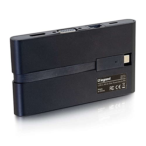 C2G USB-C® 9-in-1 Compact Docking Station with 4K HDMI®, VGA, Ethernet, USB, SD Card Reader and Power Delivery up to 100W