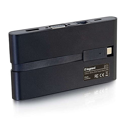 C2G USB-C® 9-in-1 Compact Docking Station with 4K HDMI®, VGA, Ethernet, USB, SD Card Reader and Power Delivery up to 100W