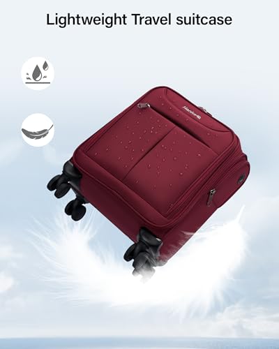 Hanke Underseat Carry On Luggage with Wheels, Lightweight Small Suitcase Airline Approved 16 Inch Softside Personal Item Travel Bag for Women Men, Compact Under Seat Luggage.(Burgundy) - color: Burgundy