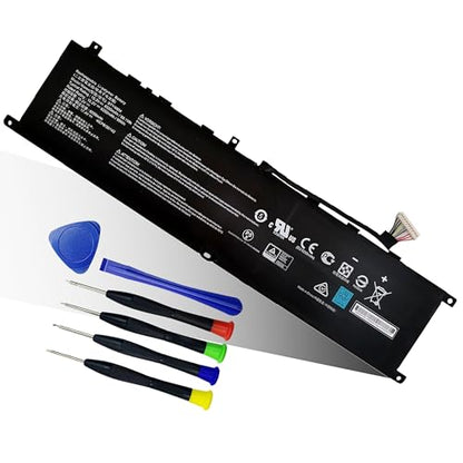99.99Wh BTY-M6M Battery for MSI GS66 Stealth 10SE 10SF 11UE 11UH GE66 Raider 10UG 11UG GE76 for Dragon Tiamat 11UH WS66 10TM 11UMT 11UKT - 15.2V 6578mAh 4-Cell - size: 13.15*3.19*0.35 IN BTY-M6M