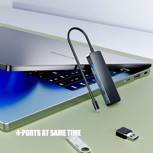 Eanetf 4-Port USB C Hub USB 3.0 Splitter for Mac iPad Dell | 4-port USB C to USB 3.0 hub, 5Gbps high-speed data, Plug and play no drivers, For laptop/PC/Mac/iPad/Chromebook,