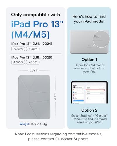 MOFT Dynamic Folio Tablet Stand for Desk Compatible with iPad Pro 13-inch (M5 2025/M4 2024), Slim Magnetic Tablet Holder Case with 20+ Viewing Angles, Cement x Sapphire - color: Cement x Sapphire, size: iPad Pro 13"(M5 2025/M4 2024)