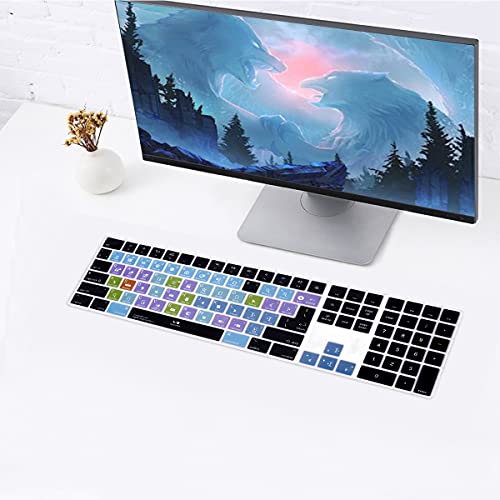 Keyboard Cover for Apple iMac Magic Wireless Keyboard US&EU Layout | Final Cut pro X,Silicone,Protective Skin,with Numeric Keypad MQ052LL/A,A1843, Washable&Reusable,Full Protection,Precise Fit - color: Final cut pro X
