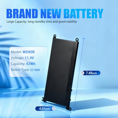 WDX0R Laptop Battery Replacement for Dell Inspiron 13 15 Series 5000 7000 5567 7573 5570 7579 7378 5565 5379 5378 Latitude 3490 3590 3340 3400 3390 3500 3190 Vostro 5468 5568 P69G 3CRH3