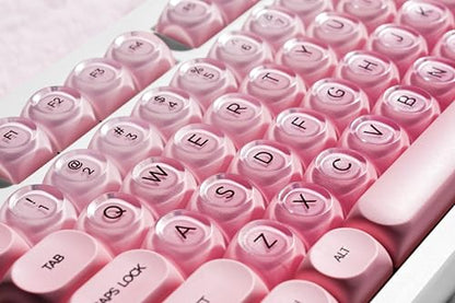 ZORNHER ZH980 Foundation Mechanical Keyboard,95% Pink& White Creamy Keyboard with Number Pad,Cute Jelly MOA Profile Keycaps,Creamy Sounding Linear Switches,Hot-Swappable,RGB Backlit - color: Pink Foundation-White Case, size: Creamy Switch