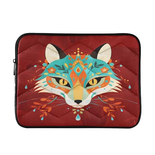 Fox Face Oriental Padded Laptop Sleeve Case 13 Inch Soft Quilted Laptop Bag Waterproof Computer Sleeves - color: fox face oriental, size: Medium