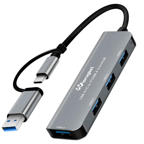 USB hub Splitter for Laptop,USB hub 1to4,USB 3.0 Splitter USB c hub,3.0 HUB Port Expander (USB 3.0 HUB-Silver)
