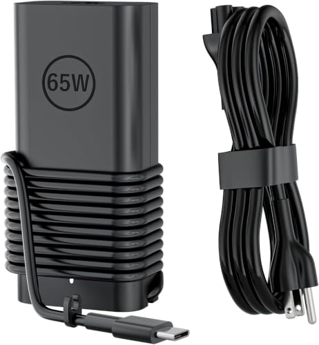 65W USB Type C Charger AC Adapter Compatible with Dell Laptop, Venue 11 Pro Inspiron 16 Chromebook 13 Latitude Rugged Extreme Vostro 13 WMDHR T3JDJ XPS 12 13 9305 9310 2in1 Power Supply Cord | Compatible with Dell Latitude 5440 5540 5430 5530, XPS 13 9250