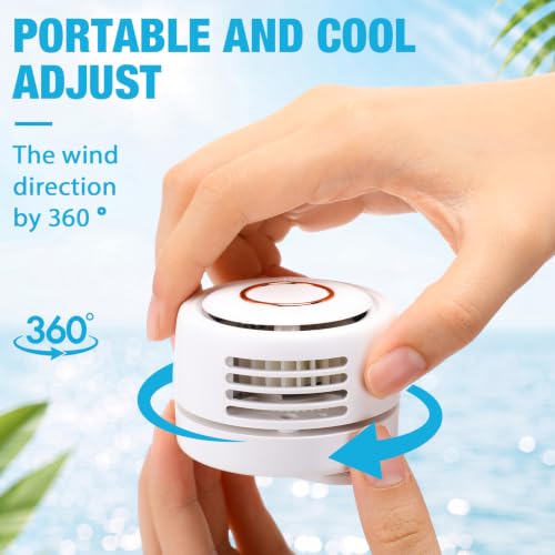 3 Pack Portable Silent Mini Bladeless Fan Clip On Cooling USB Rechargeable Electric Small Fan for Shirt Belt Waist Outdoor Travel Office Summer Wear Personal Use(White) - color: White