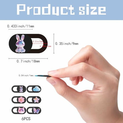 6Pcs 6 Styles Butterfly Camera Cover Slide Sticker 0.04 Inch Privacy Guard Accessories, Computer Camera Cover Cute Protector Blocker for Desktop Loptop Tablet Notebook Mini PC Office Use - color: Mixed Shapes