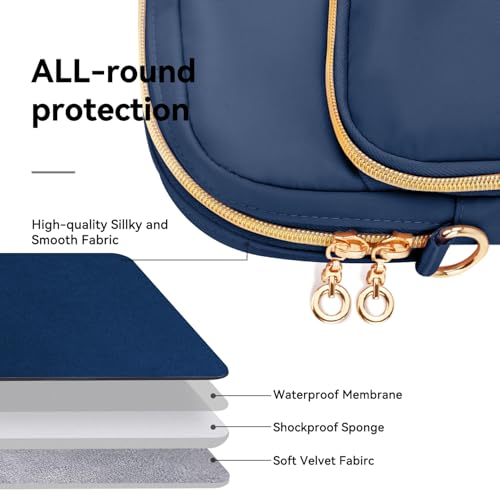 Laptop Case Bag Women Men Computer Sleeve Compatible with MacBook/Dell/HP/Acer/ASUS, Waterproof Shoulder Carrying Briefcase, Blue, 14-14.5 Inch - color: Blue, size: 14 inch