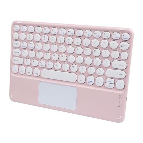 Wireless Keyboard with Touchpad, Ultra-Thin Rechargeable Bluetooth Keyboard Mini, 78 Keys, Pink - color: Pink