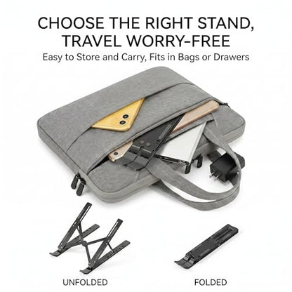 Ergonomic Laptop Stand, Plastic Laptop Riser, Portable and Adjustable Notebook Computer Holder Compatible,Black - color: Black