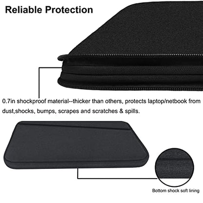 15 Inch Laptop Sleeve, Durable Computer Carrying Bag Protective Case Cover Briefcase Handbag with Front Pocket, Slim Laptop Case Cover for 15.4 Inch HP, Dell, Lenovo, Asus, Notebook, Black - color: Black, size: 15 Inch