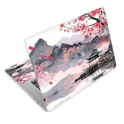 Universal Laptop Skin Decal, 3-Piece Vinyl Protector for 12 13 14 15.6" Notebook, Waterproof Anti-Scratch, Easy Trim & Bubble-Free Finish, Chinese Mountains and Rivers - color: Chinese Mountains and Rivers