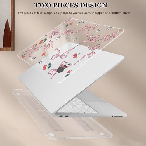 for MacBook Neo 13 inch Case 2026 A3404 with A18 Pro Chip, Anti-Scratch Slim Pattern Plastic Hard Shell Case 13-inch Neo Protective Cover with Keyboard Cover & Screen Film, Flowers & Bows - color: Flowers & Bows