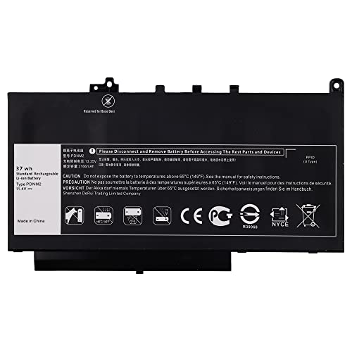 PDNM2 37Wh Laptop Battery Compatible with Dell Latitude 12 E7270 P26S001 E7470 P61G001 Series Ultrabook Notebook 579TY F1KTM 0F1KTM V6VMN 0V6VMN