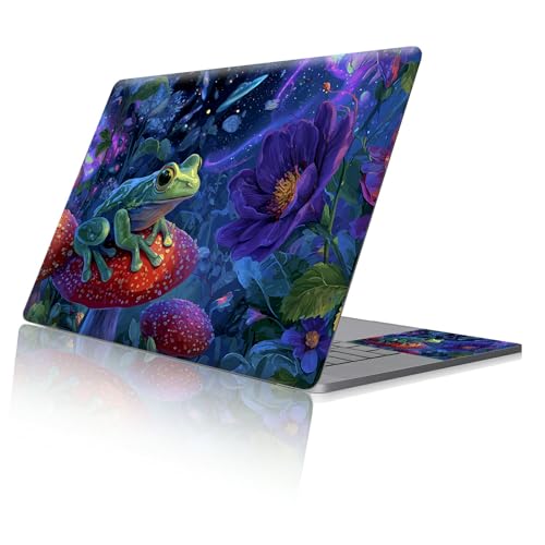Reusable Universal Laptop Skin Sticker, Cut to Fit for 11.6–15.6 Inch Laptops, Waterproof Protective Film, No-Residue - Cosmie Garden Frog - color: Cosmie Garden Frog
