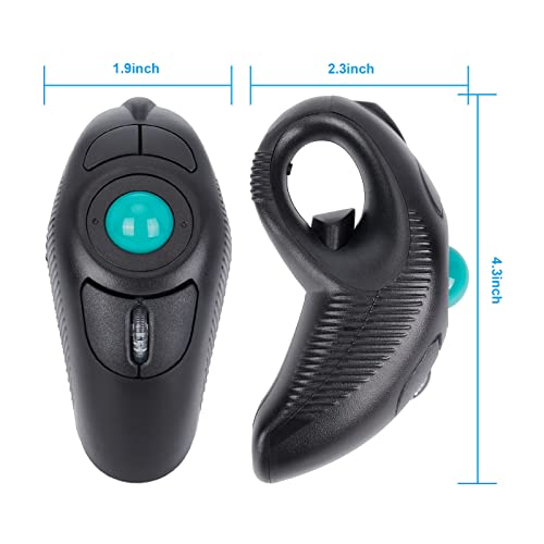 welspo Wireless USB Handheld Finger Trackball Mouse for Laptop Mac Window Computer