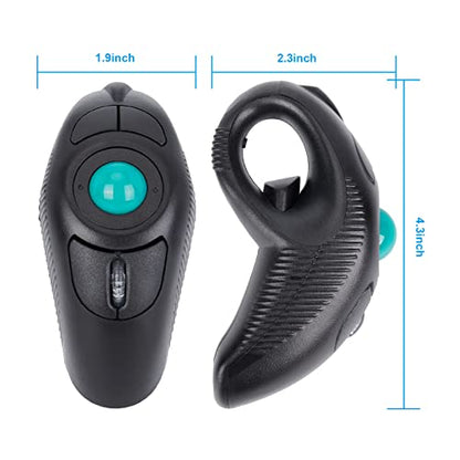 welspo Wireless USB Handheld Finger Trackball Mouse for Laptop Mac Window Computer