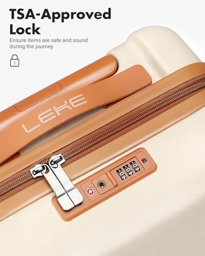 Lekesky 16 Inch Underseat Carry On Luggage Airline Approved, D-Beige-Brown | Durable ABS, Small Underseat Carry-on Luggage with TSA Lock Spinner Wheels, Personal Item Luggage Removable Wheels for Travel - color: D-Beige-Brown, size: 16 Inch