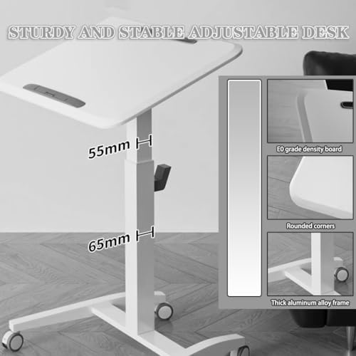 Height Adjustable Laptop Desk, Sit Stand Desk for Office, Foldable Flippable Sofa Side Table, Mobile Laptop Table, Easy to Install(Primary Color) - color: Primary Color