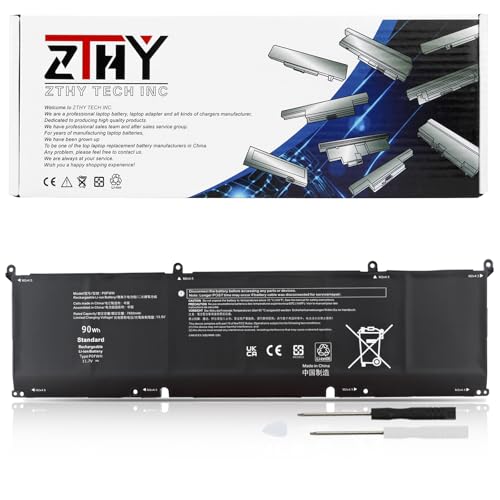 ZTHY 90Wh P0FWH Laptop Battery Replacement for Dell Alienware M16 R2 | Inspiron 16 Plus 7640, Inspiron 16 7640 2-in-1 P132F P133F P132F001 P132F003 P133F001 POFWH M9DG0 1969N HGJCY 11.7V 6-Cell - size: 11.89*3.35*0.31 inch P0FWH