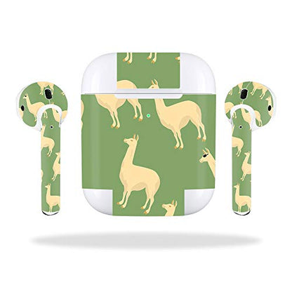 MightySkins Skin Compatible with Apple AirPods 2 (2019) - Llama | Protective, Durable, and Unique Vinyl Decal wrap Cover | Easy to Apply, Remove, and Change Styles | Made in The USA - color: Llama