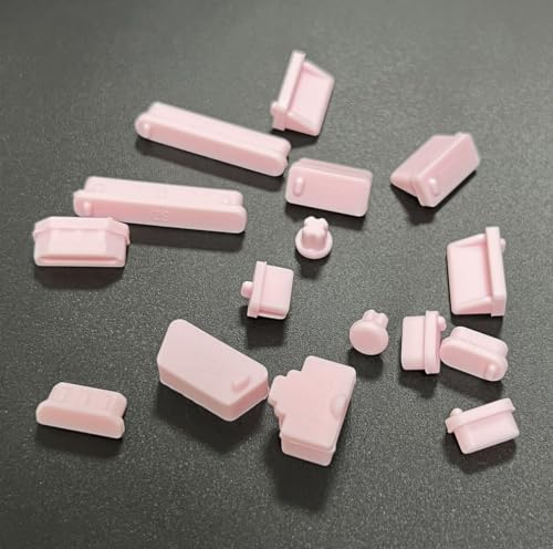 16Pcs Pink Silicone Anti Dust Plug Universal Laptop Port Protector Cover Set - color: Pink