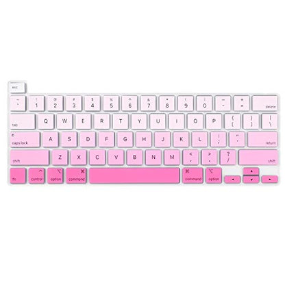 Allinside Soft Silicone Keyboard Cover for MacBook Pro 13 inch (A2338 M1 A2251 A2289, 2020–2023) & MacBook Pro 16 inch (A2141, 2019–2020) with Touch Bar & Touch ID, US Layout, Ombre Pink - color: 01 Ombre Pink, size: 2019-2020 Macbook Pro 13/16