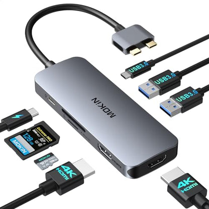 Docking Station for MacBook Pro Air,USB C Docking Station Dual Monitor,Dual HDMI Adapter Hub for Mac MacBook Pro with 2 HDMI(4K @60Hz), 3 USB3.0,SD TF Card Reader and 100W PD USB C Port