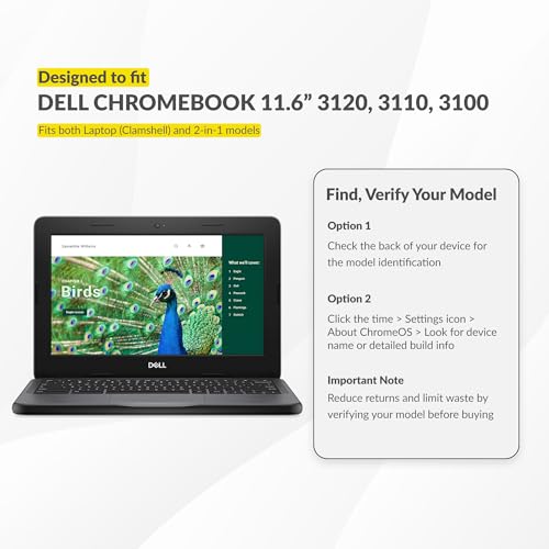 UZBL Air Hard Shell Case for Dell Chromebook 3120/3110 / 3100 2-in-1 & Clamshell, Student-Proof K-12 Protective Clear Cover (1-Pack) - size: (1-Pack) Air Shell