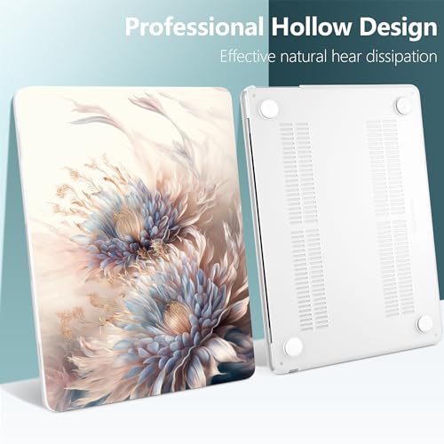 DONGKE for MacBook Air 13 Inch Case M5 2026 M4 2025 M3 M2 2024-2022 A3449 A3240 A3113 A2681, Plastic Hard Shell & Keyboard Cover & Screen Film for MacBook Air 13.6 Inch Case - Beautiful Flower - color: Beautiful Flowers D082