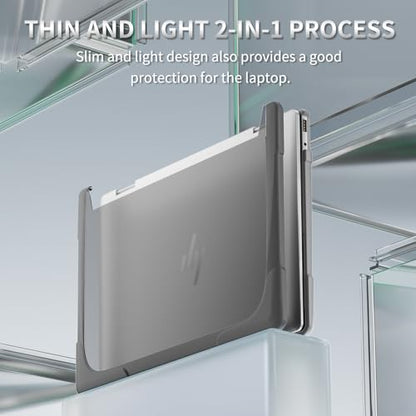 Batianda Protective Case for HP Envy x360 2-in-1 14 Inch 2024, Grey | Shockproof TPU Bumper with Matte Durable Hard Shell and 360° Flip Support, Fits 14-fc0000 and 14-fa0000 Series - color: Grey