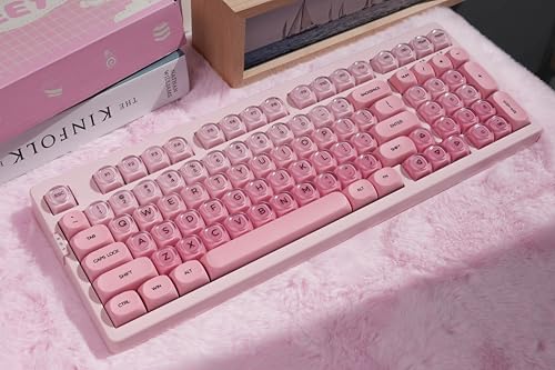 ZORNHER ZH980 Foundation Mechanical Keyboard,95% Pink Creamy Keyboard with Number Pad,Cute Jelly MOA Profile Keycaps,Creamy Sounding Linear Switches,Hot-Swappable,RGB Backlit - color: Pink Foundation, size: Creamy Switch