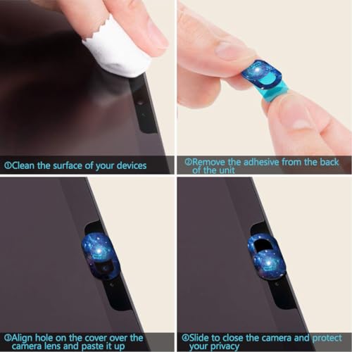 NUOBESTY 3pcs Ultra-Thin Webcam Cover Privacy Protector for Laptops Tablets and Desktops Easy to Use Secure Camera Lens Cover for Personal Privacy Protection