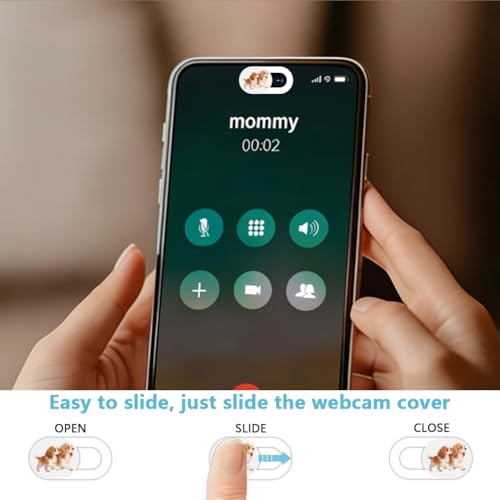 6Pcs 6 Styles Laptop Camera Cover Slide Dog White Privacy Guard Accessories, 0.04 Inch Ultra Thin Webcam Cover Slide Protector Blocker for Desktop Computers Notebook Mini PC Office Use - color: Dog