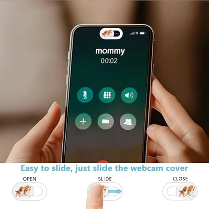 6Pcs 6 Styles Laptop Camera Cover Slide Dog White Privacy Guard Accessories, 0.04 Inch Ultra Thin Webcam Cover Slide Protector Blocker for Desktop Computers Notebook Mini PC Office Use - color: Dog