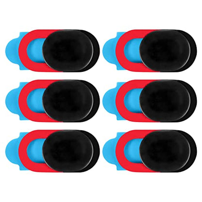 6 Pack Slide Privacy Protection Ultra Thin Anti- Laptop Camera Cover for Computer Pro, black & red, 392892