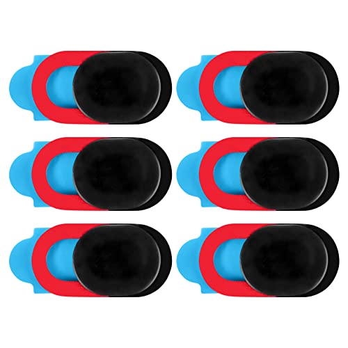 6 Pack Slide Privacy Protection Ultra Thin Anti- Laptop Camera Cover for Computer Pro, black & red, 392892